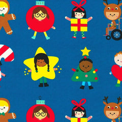 Robert Kaufman-Holiday Costume Kids on Blue-fabric-gather here online