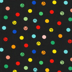 Robert Kaufman-Happy Dots on Black-fabric-gather here online