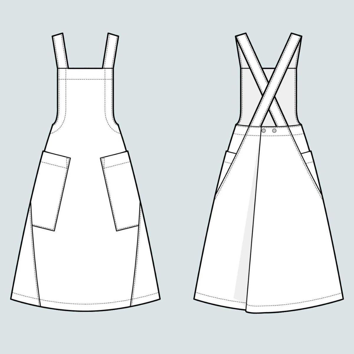 Assembly Line-Apron Dress Pattern-sewing pattern-gather here online