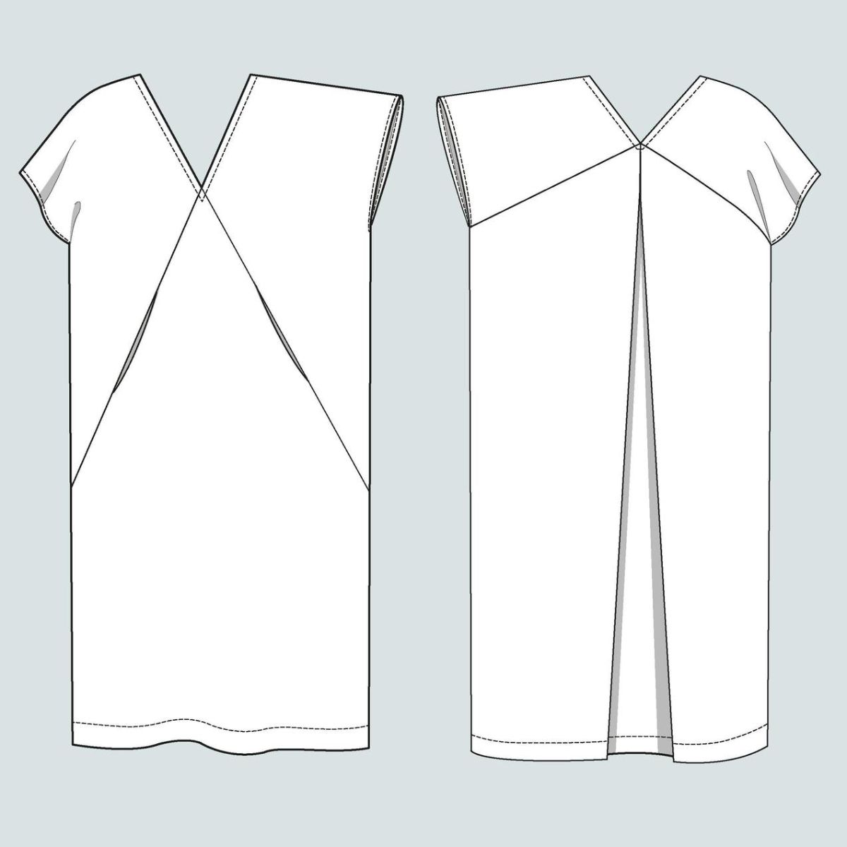 Assembly Line-Minimalist Kaftan Dress Pattern-sewing pattern-gather here online