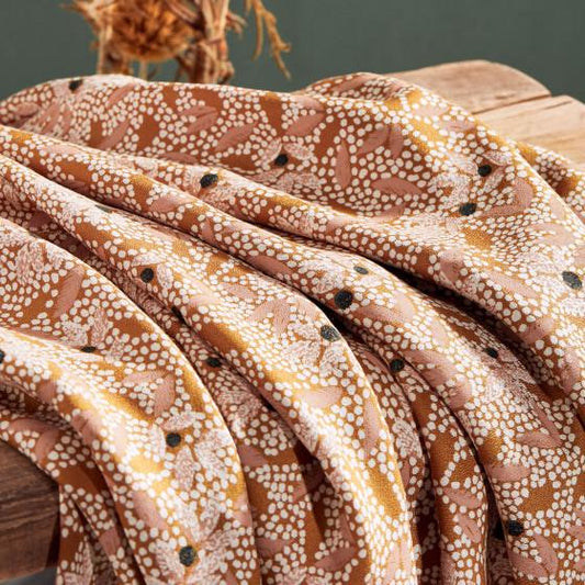 Atelier Brunette-Lucie Ochre Viscose Crepe-fabric-gather here online