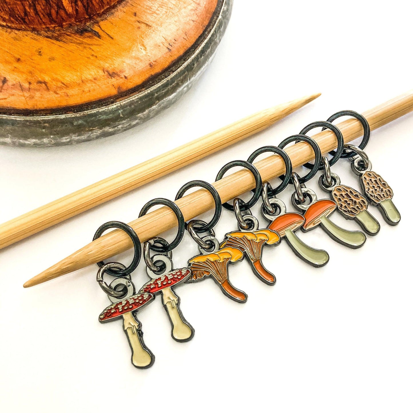 Firefly Notes-Makers Mushrooms Stitch Marker Pack-knitting notion-gather here online