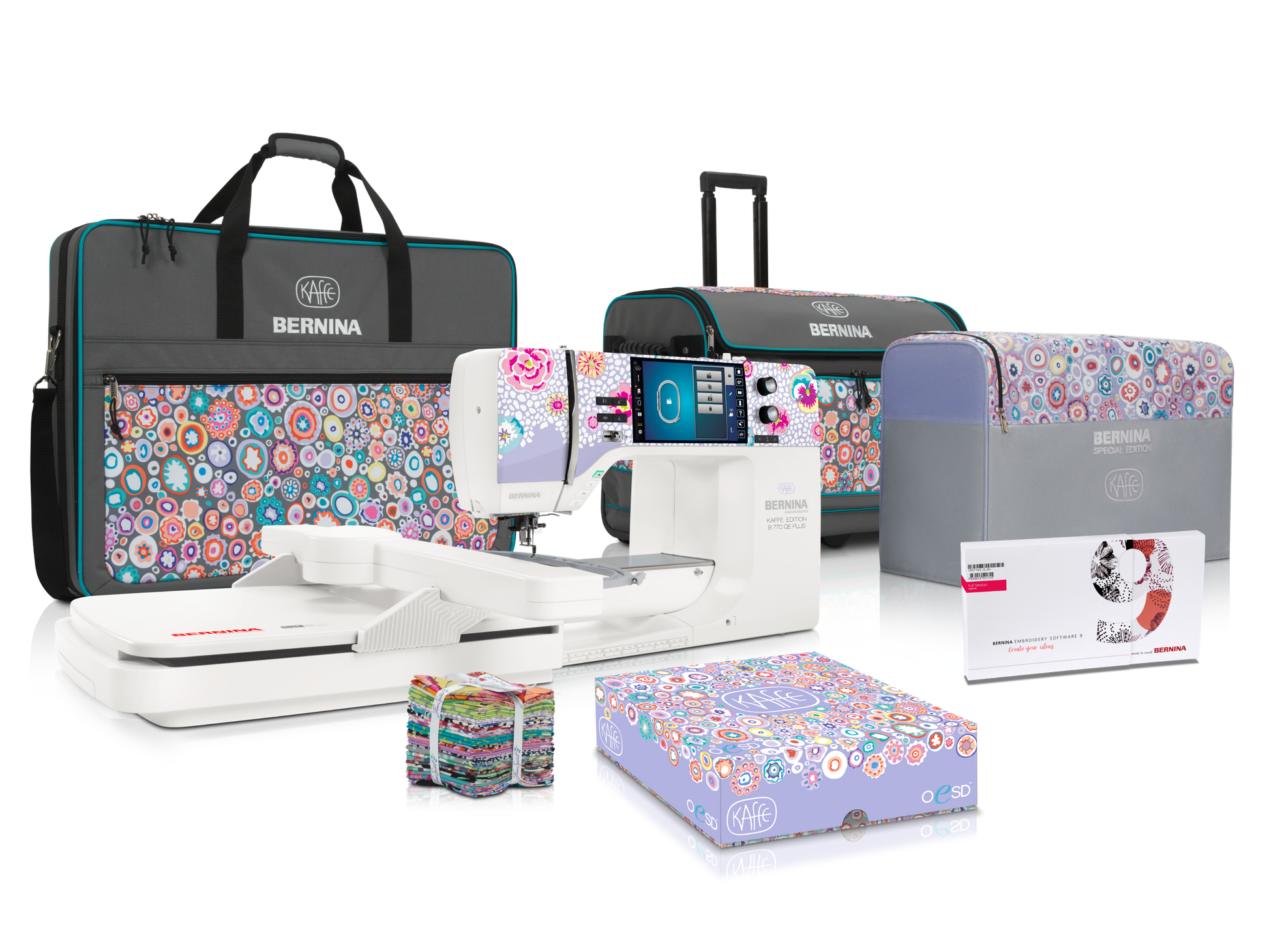 BERNINA-B770 QE PLUS KAFFE EDITION-sewing machine-B770 QE E PLUS: Add the SDT Embroidery Module with Smart Drive Technology-gather here online