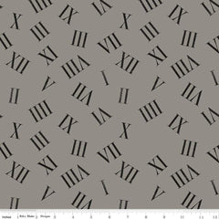 Riley Blake Designs-Roaming Numerals Gray-fabric-gather here online