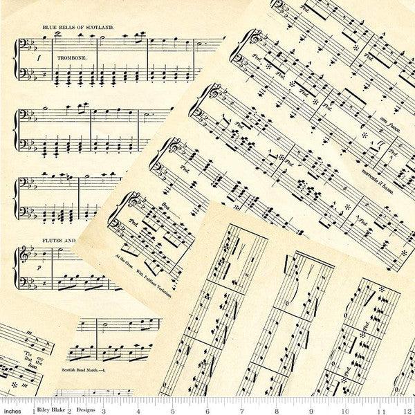 Riley Blake Designs-Music Parchment-fabric-gather here online
