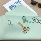 Chasing Threads-DIY Cross Stitch Laptop Sleeve Kit-xstitch kit-Mint with Teal Thread-gather here online