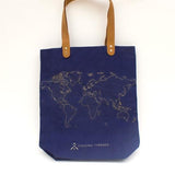 Chasing Threads-Stitch Where You’ve Been Tote Bag Kit - Navy-xstitch kit-gather here online