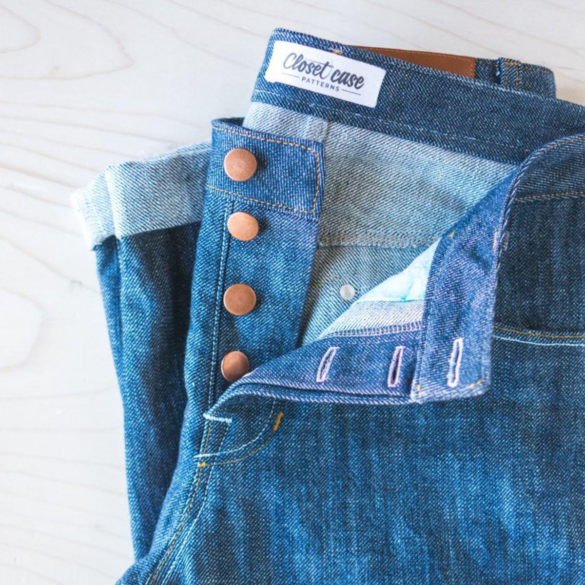 Button Fly Jeans Making Kit in Nickel from Closet Core Patterns 