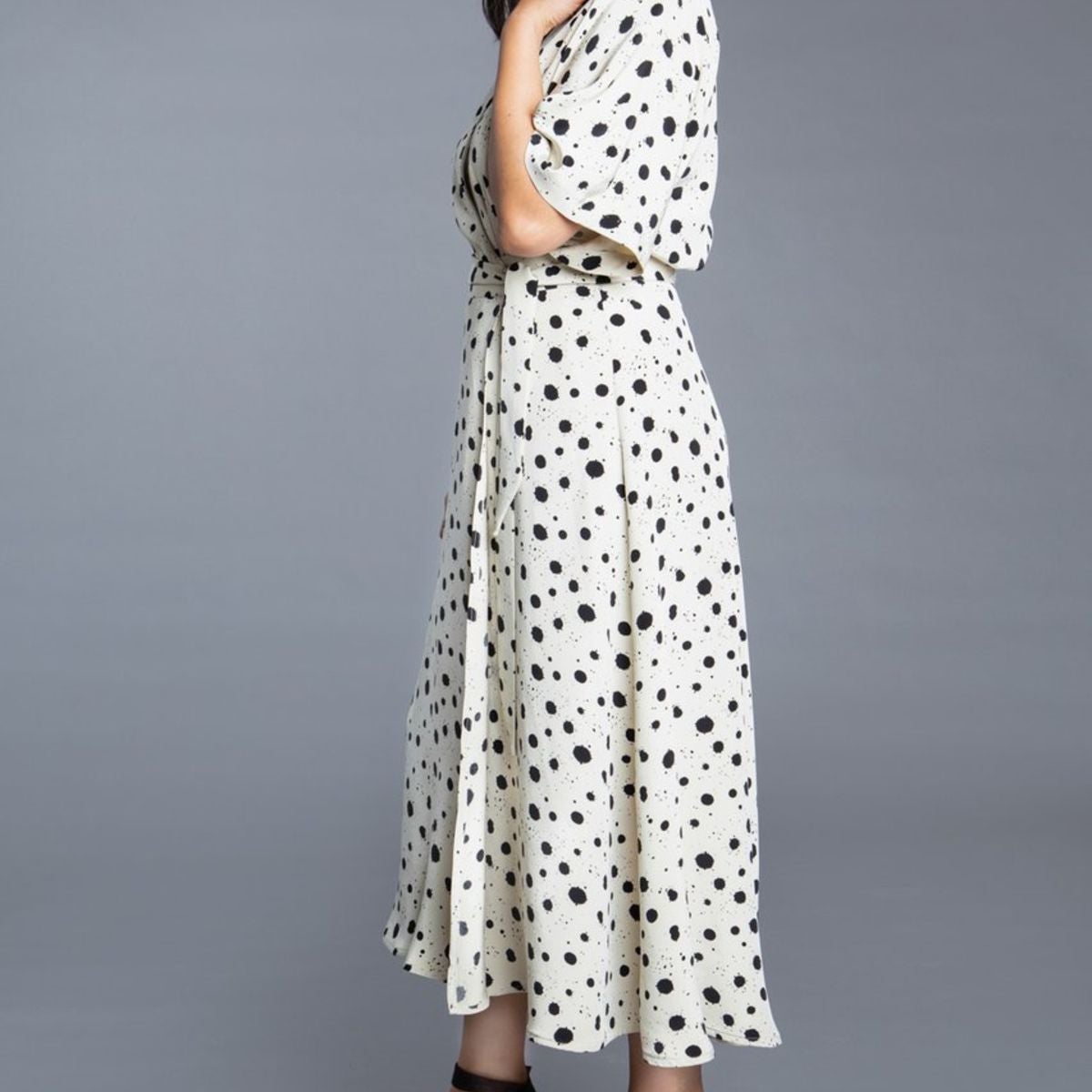 knee length dresses for ladies Girl In Mind Elodie Floral Embroidered Plum Midi Dress – Love My Apparel main image 0