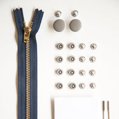Closet Core Patterns-Zipper Fly Front Jeans Making Kit in Nickel by Closet Core Patterns-sewing kit-gather here online