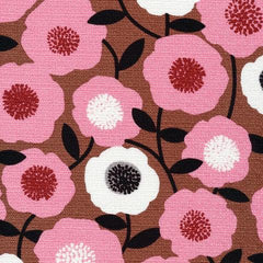Cloud9-Blooms Pink on Barkcloth-fabric-gather here online