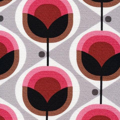 Cloud9-Geo Flower Pink on Barkcloth-fabric-gather here online