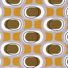 Cloud9-Orbs Olive on Barkcloth-fabric-gather here online