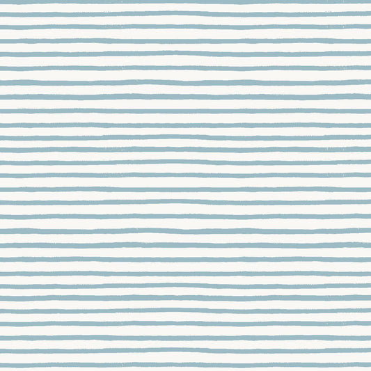 Cotton + Steel-Festive Stripe Blue-fabric-gather here online