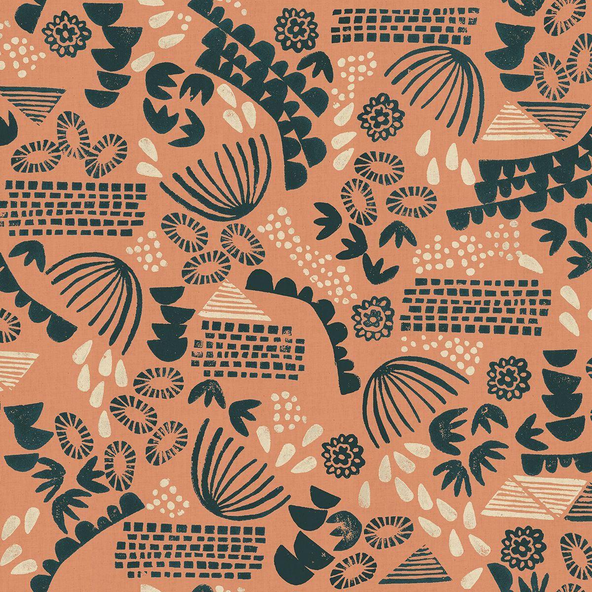 Cotton + Steel-Planting Peach-fabric-gather here online