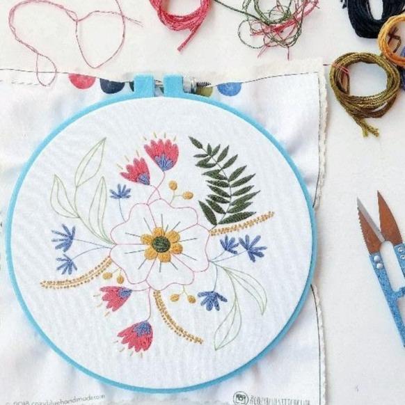 CozyBlue-April Flowers Embroidery Kit-embroidery/xstitch kit-Default-gather here online