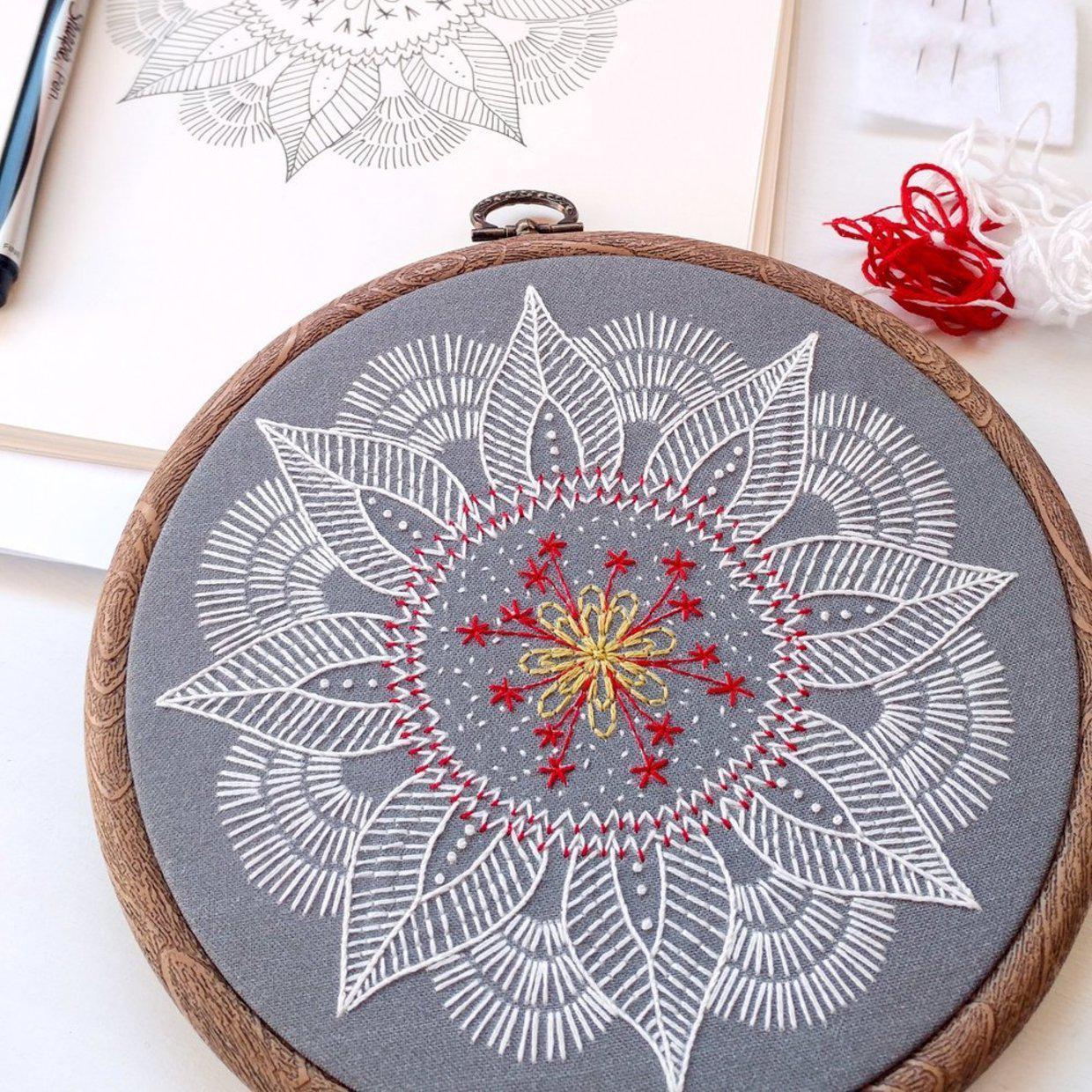 CozyBlue-Autumn Mandala Embroidery Kit-embroidery/xstitch kit-gather here online