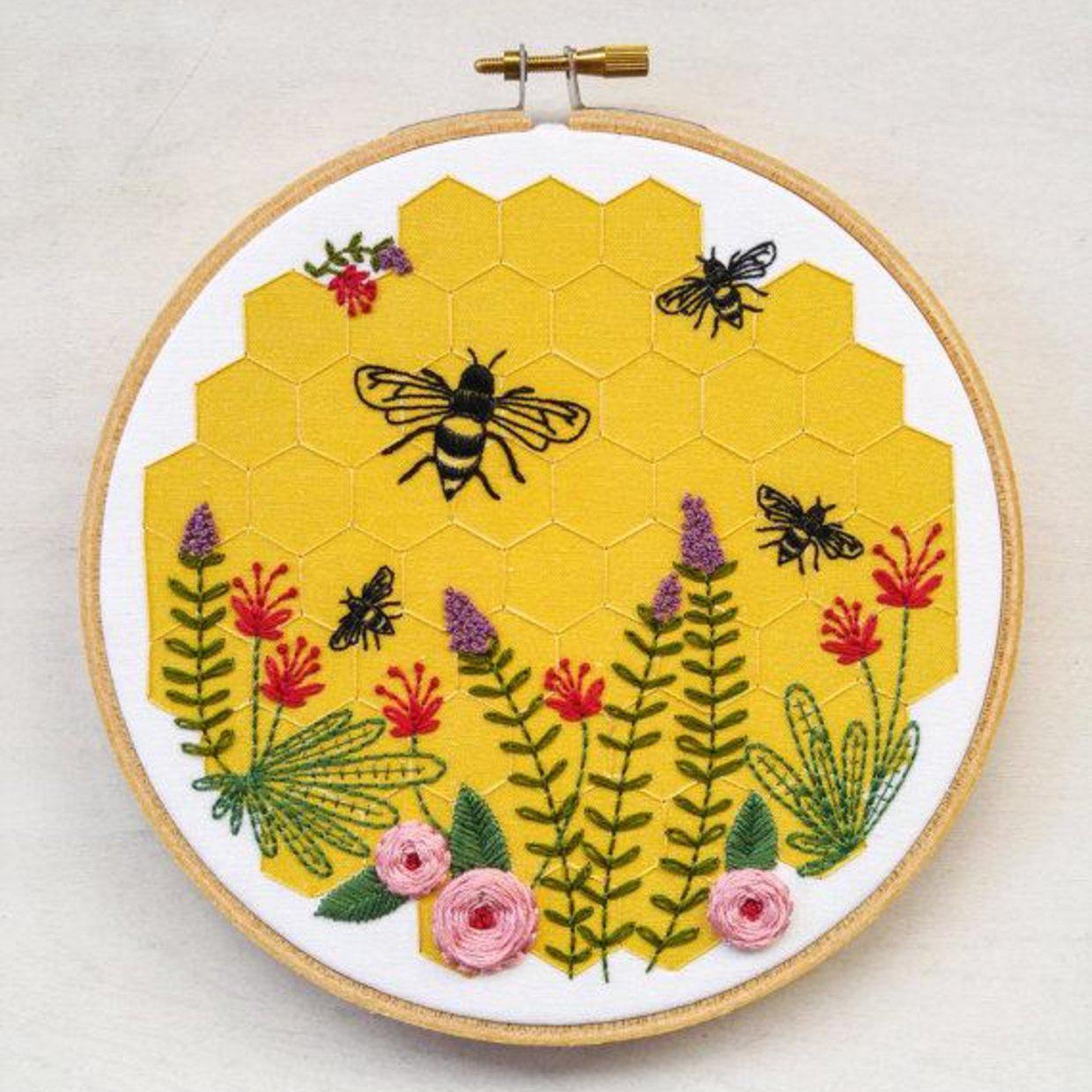 CozyBlue-Bee Lovely Embroidery Kit-embroidery/xstitch kit-Default-gather here online