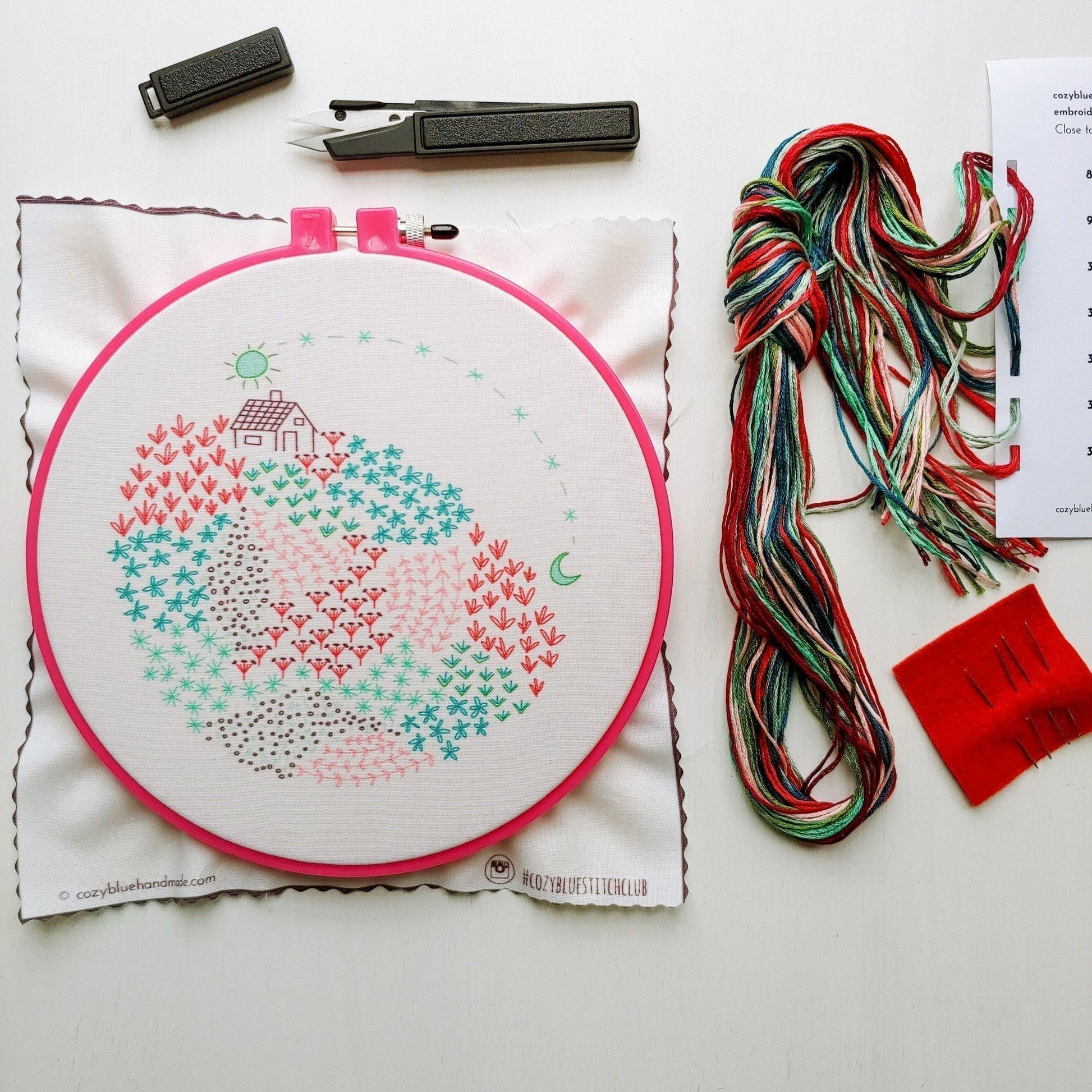 CozyBlue-Close to Home Embroidery Kit-embroidery/xstitch kit-gather here online