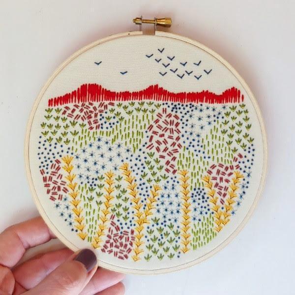 CozyBlue - Evening Walk embroidery kit - Default - gatherhereonline.com