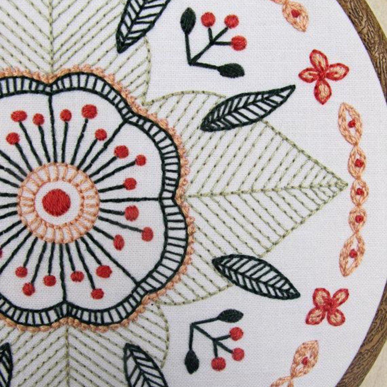 CozyBlue-Floral Mandala Embroidery Kit-embroidery/xstitch kit-Default-gather here online