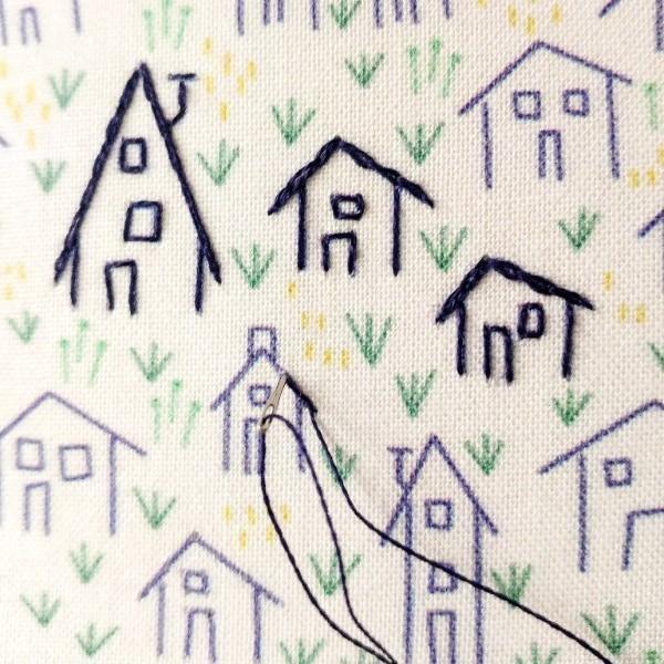 CozyBlue-It Takes A Village Embroidery Kit-embroidery/xstitch kit-gather here online