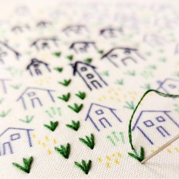 CozyBlue-It Takes A Village Embroidery Kit-embroidery/xstitch kit-gather here online