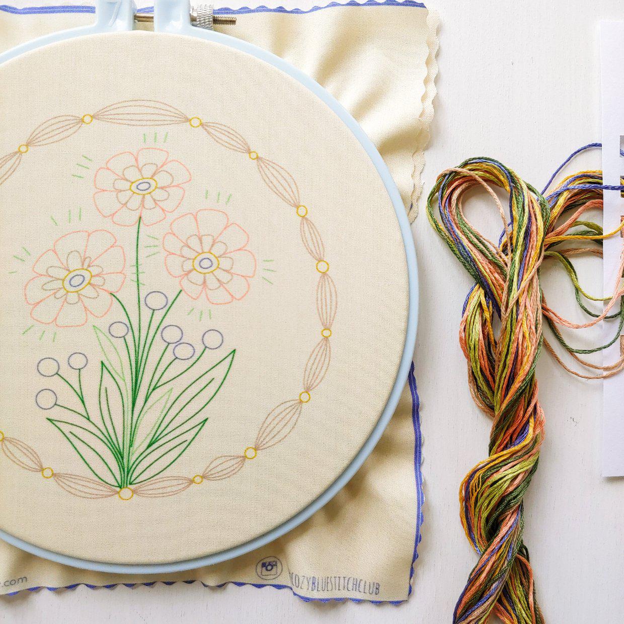 CozyBlue-True Bloom Embroidery Kit-embroidery/xstitch kit-gather here online