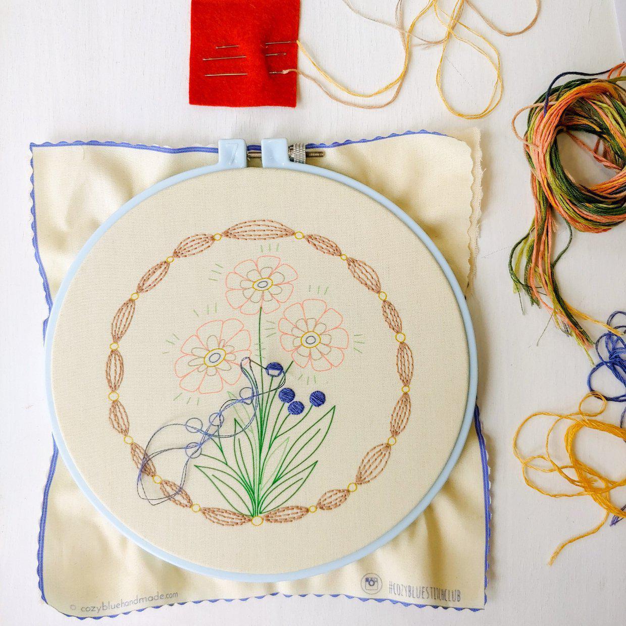 CozyBlue-True Bloom Embroidery Kit-embroidery/xstitch kit-gather here online