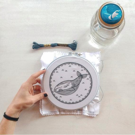 CozyBlue-Whale of a Time embroidery kit-embroidery/xstitch kit-Default-gather here online