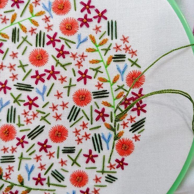 CozyBlue-Wildflower Meadow Embroidery Kit-embroidery/xstitch kit-gather here online