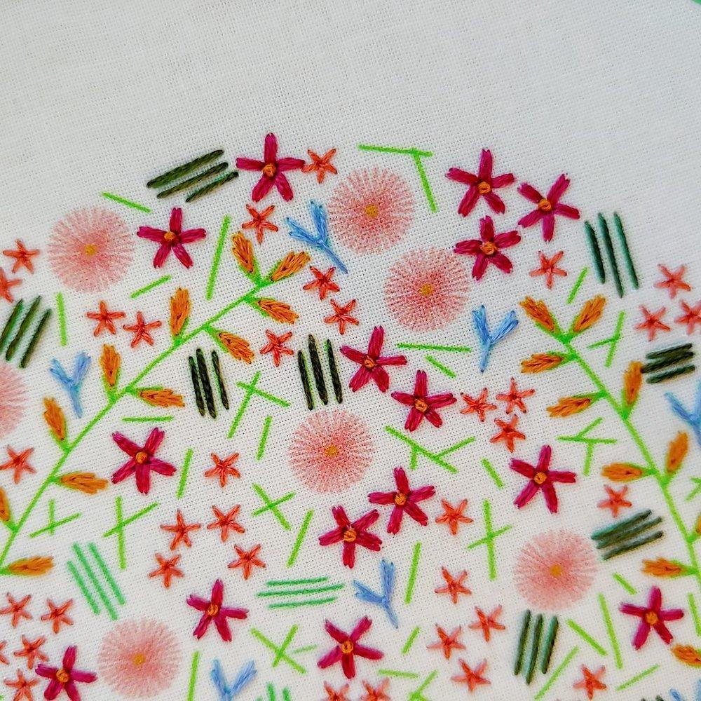 CozyBlue-Wildflower Meadow Embroidery Kit-embroidery/xstitch kit-gather here online
