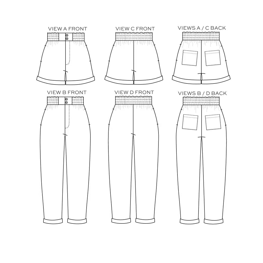 True Bias-Dani Short & Pant Pattern-sewing pattern-gather here online