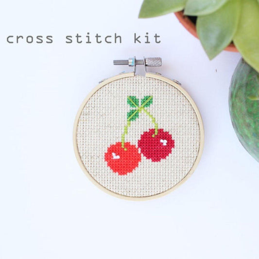 Diana Watters Handmade-Cherries Cross Stitch Kit-xstitch kit-gather here online