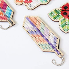 Diana Watters Handmade-Desert Feather Keychain Cross Stitch Kit-xstitch kit-gather here online