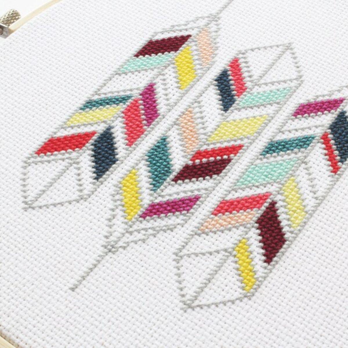 Diana Watters Handmade-Geometric Feathers 2 Cross Stitch Kit-xstitch kit-Default-gather here online