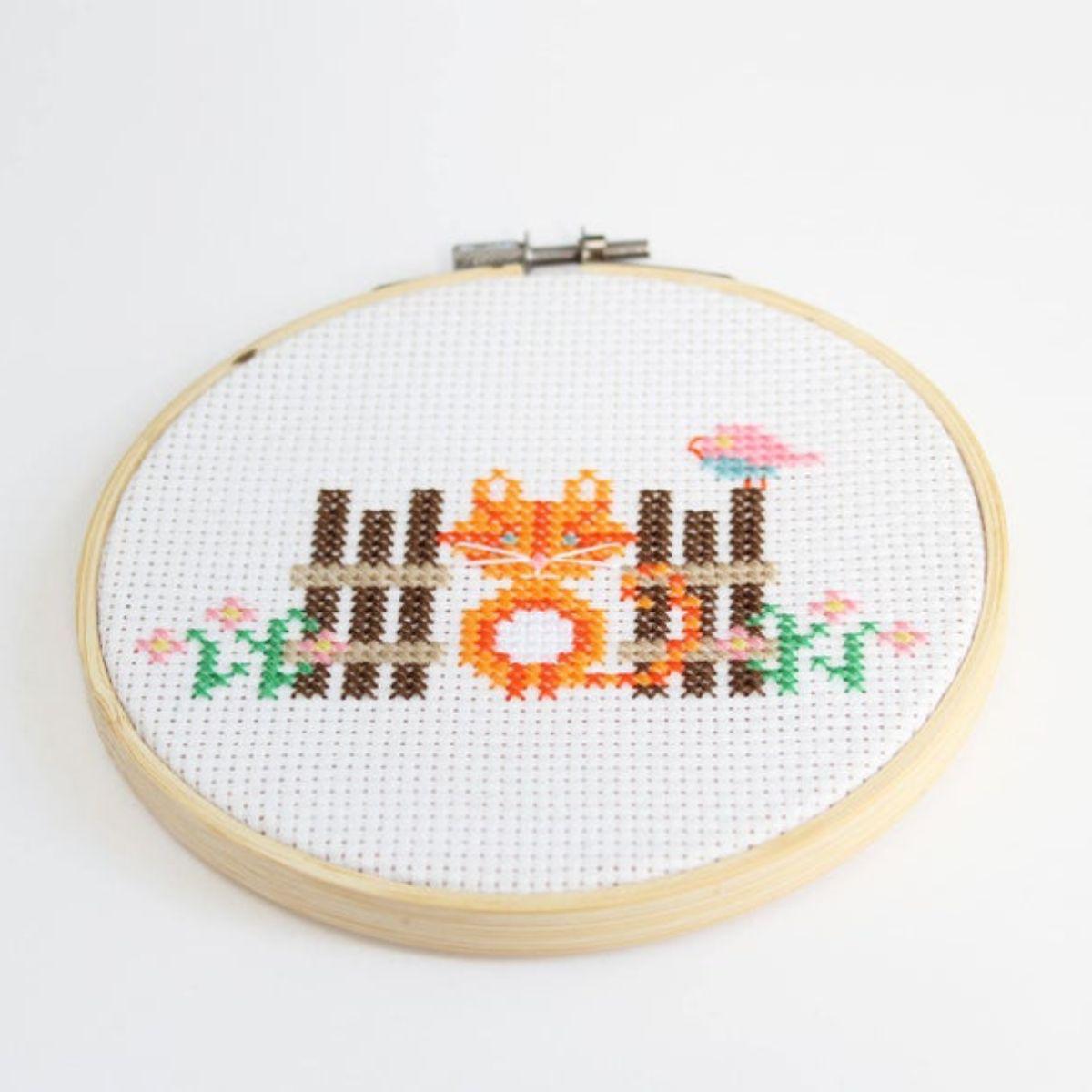 Diana Watters Handmade-Mini Cat Cross Stitch Kit-xstitch kit-Default-gather here online