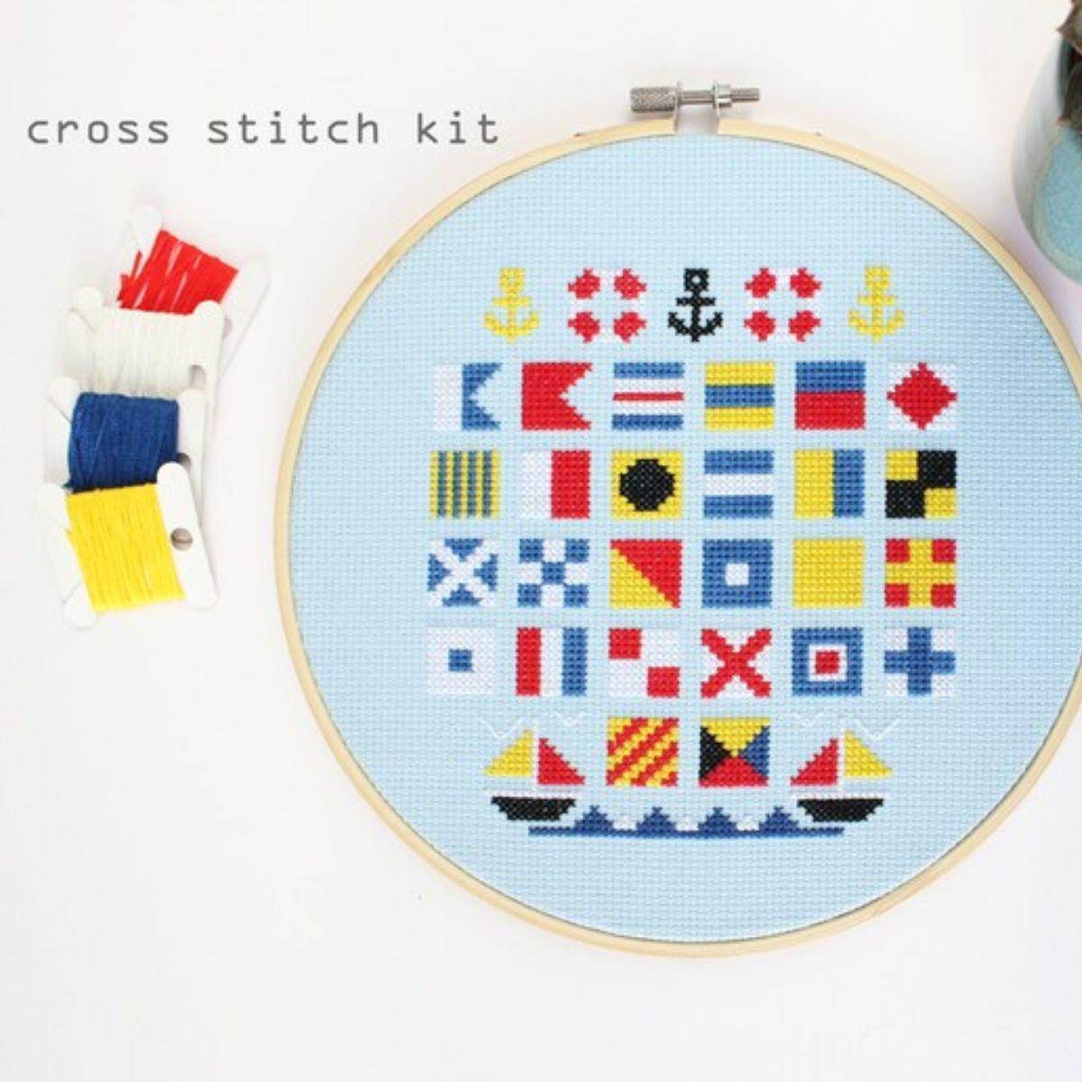 Diana Watters Handmade-Sailors Alphabet Cross Stitch Kit-xstitch kit-gather here online