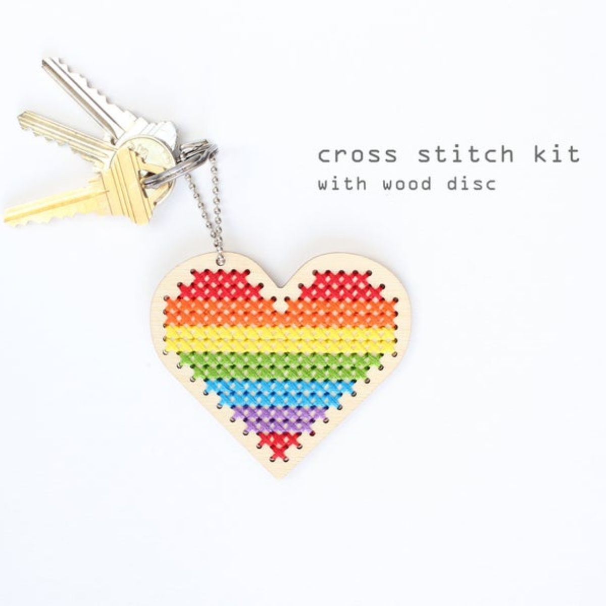 Diana Watters Handmade-Sweet Heart Keychain Cross Stitch Kit-xstitch kit-Default-gather here online