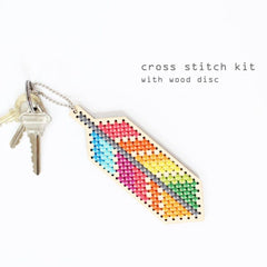 Diana Watters Handmade-Tropical Feather Keychain Cross Stitch Kit-xstitch kit-gather here online
