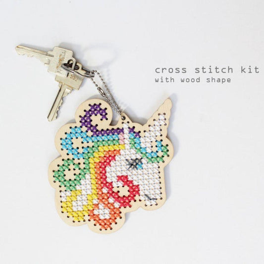 Diana Watters Handmade-Unicorn Keychain Cross Stitch Kit-xstitch kit-gather here online