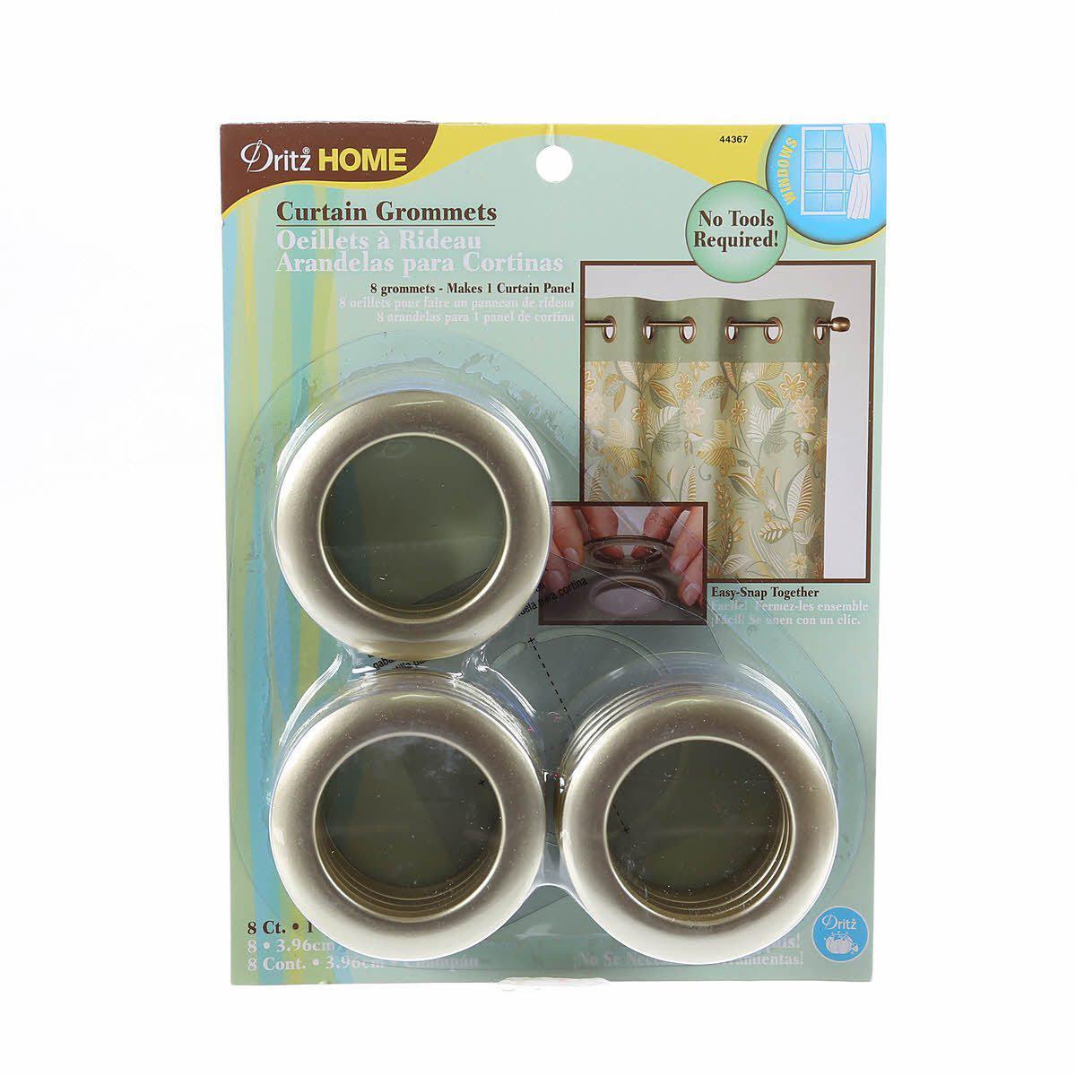 Dritz-Curtain Grommets, Large Champagne, 1-9/16” 8ct.-notion-gather here online