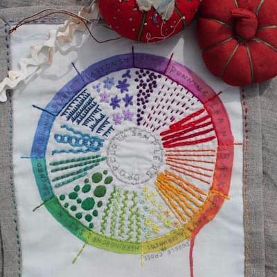 Dropcloth - Color Wheel Embroidery Sampler - Default - gatherhereonline.com