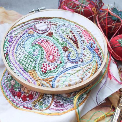 Dropcloth - Paisley Embroidery Sampler - Default - gatherhereonline.com