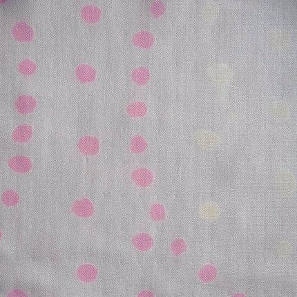Kokka-Bright Pink & Cream Dots on Organic Cotton Double Gauze-fabric-gather here online