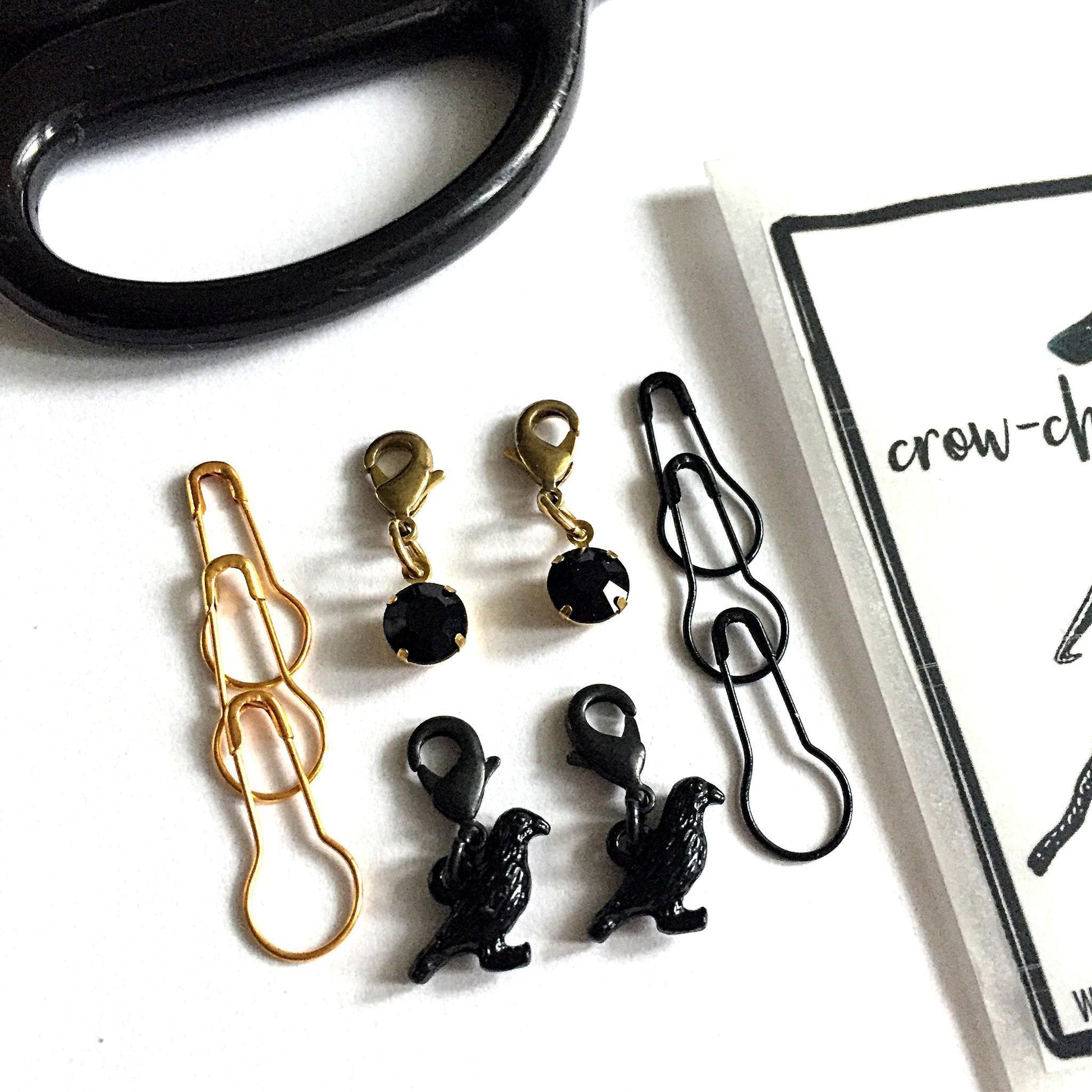 Firefly Notes-Crow-chet Crochet Stitch Marker Pack-knitting notion-gather here online