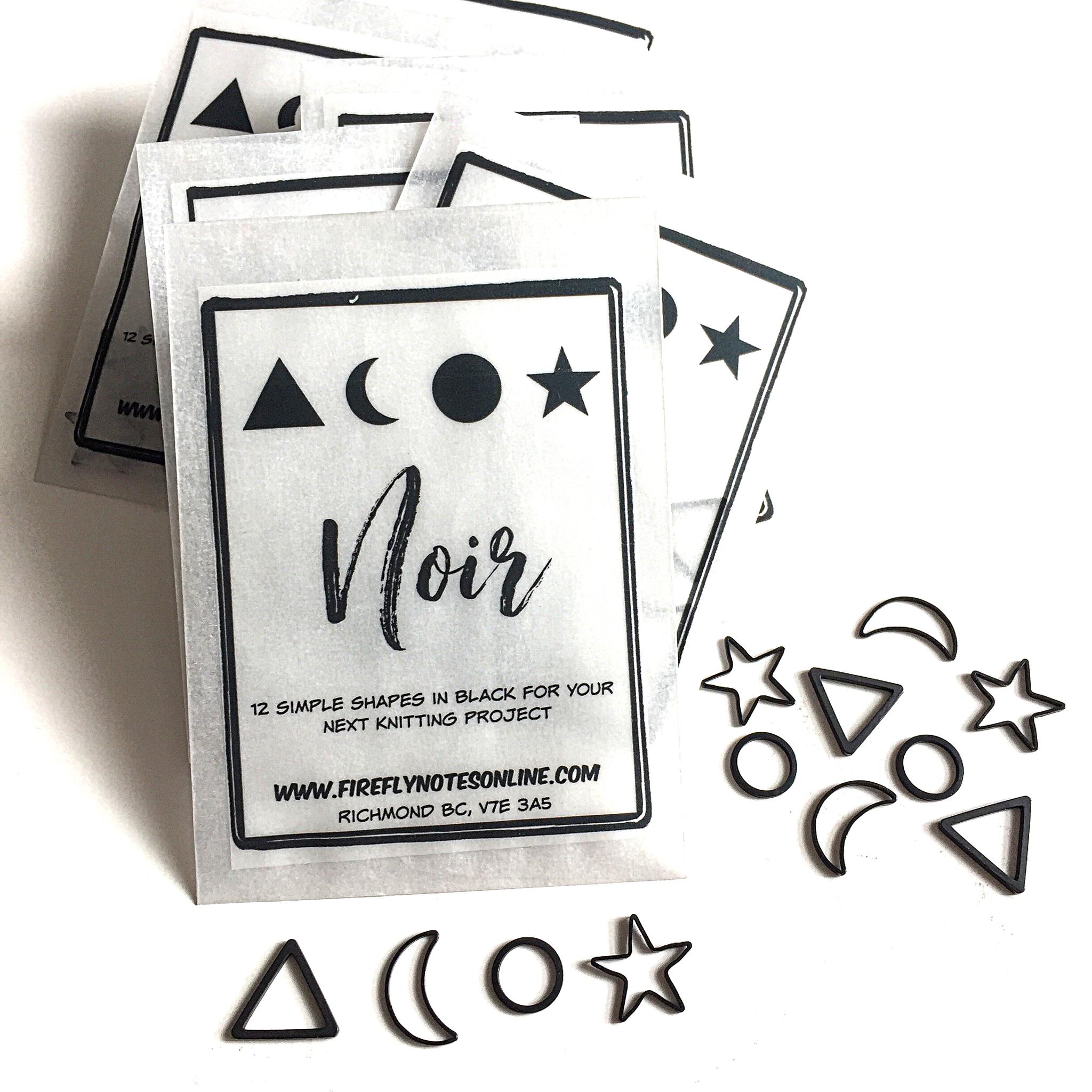 Firefly Notes-Noir Stitch Markers, Black Stitch Markers-knitting notion-gather here online