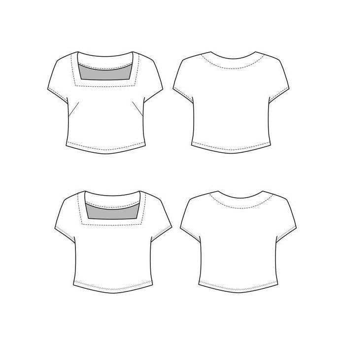 Friday Pattern Company-The Square Neck Top-sewing pattern-gather here online