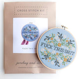 Junebug and Darlin-Fuck This Shit Cross Stitch Kit-xstitch kit-gather here online