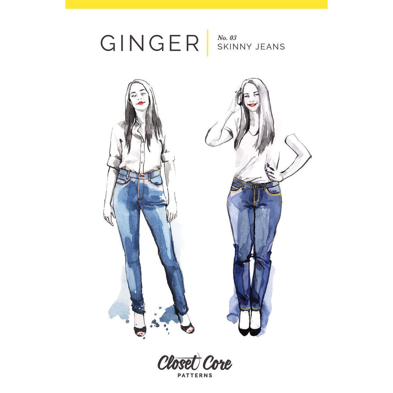 Closet Core Patterns-Ginger Skinny Jeans Pattern-sewing pattern-gather here online